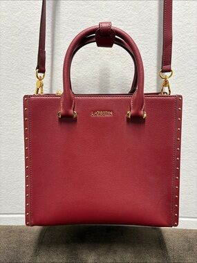 La Festin Red Leather Crossbody Gold Hardware